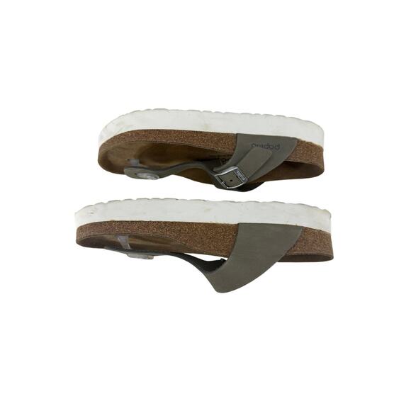 Birkenstock Papillio GIZEH PAP Platform Toe Separator Sandals Grey Nubuck 39 - Picture 4 of 10